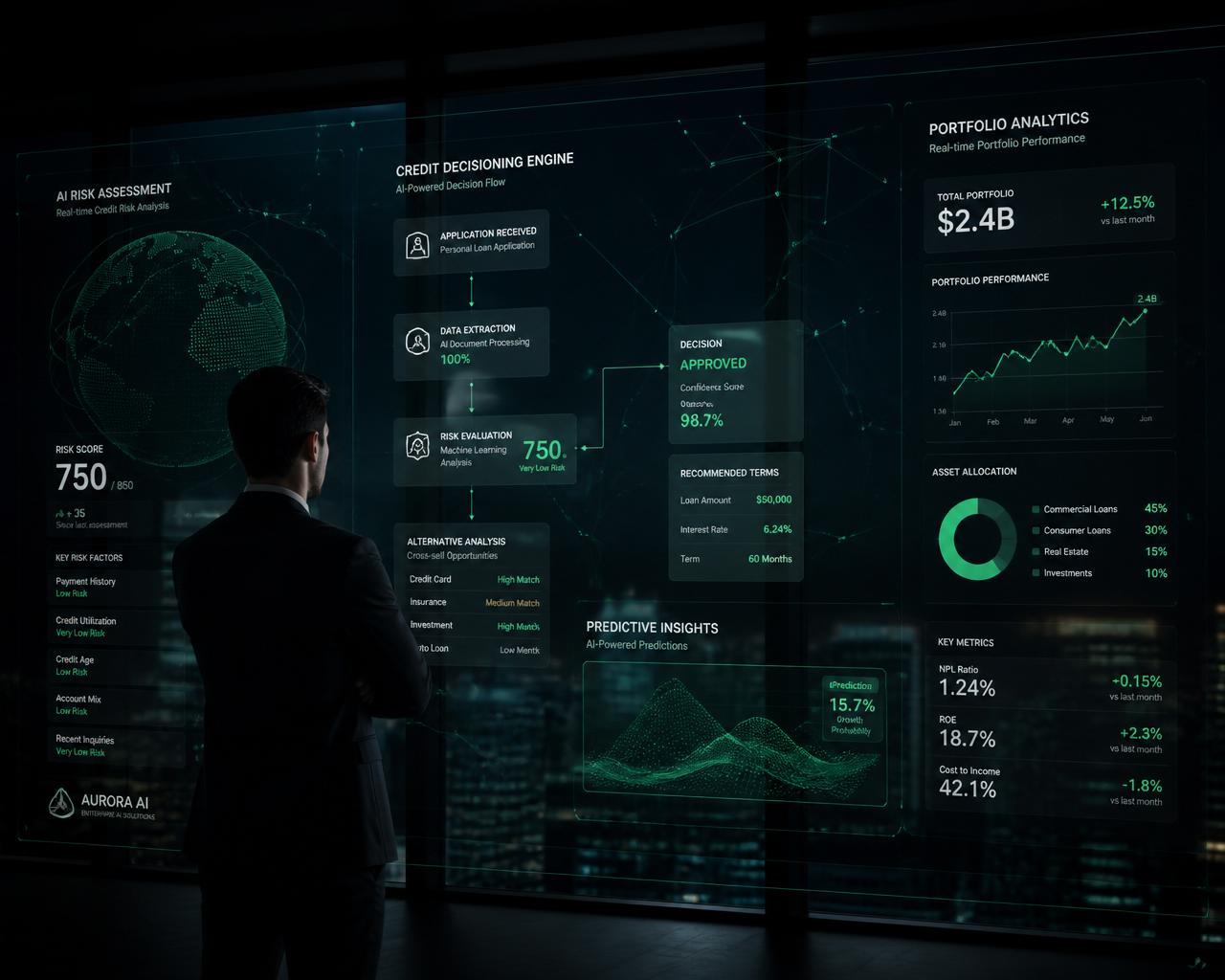 AI-native financial services intelligence dashboard